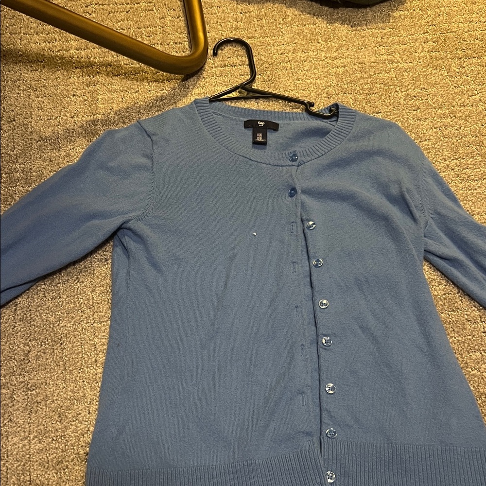 GAP Women's Blue Cardigan Sweater